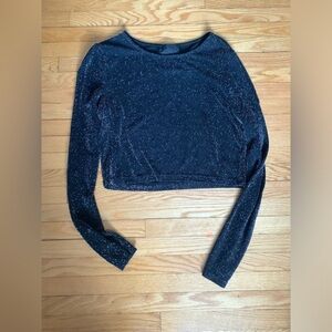 Black sparkly crop shirt